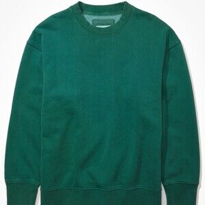 AE Super Soft Fleece Vintage Crew Neck Sweatshirt Deep Forest Green Size M